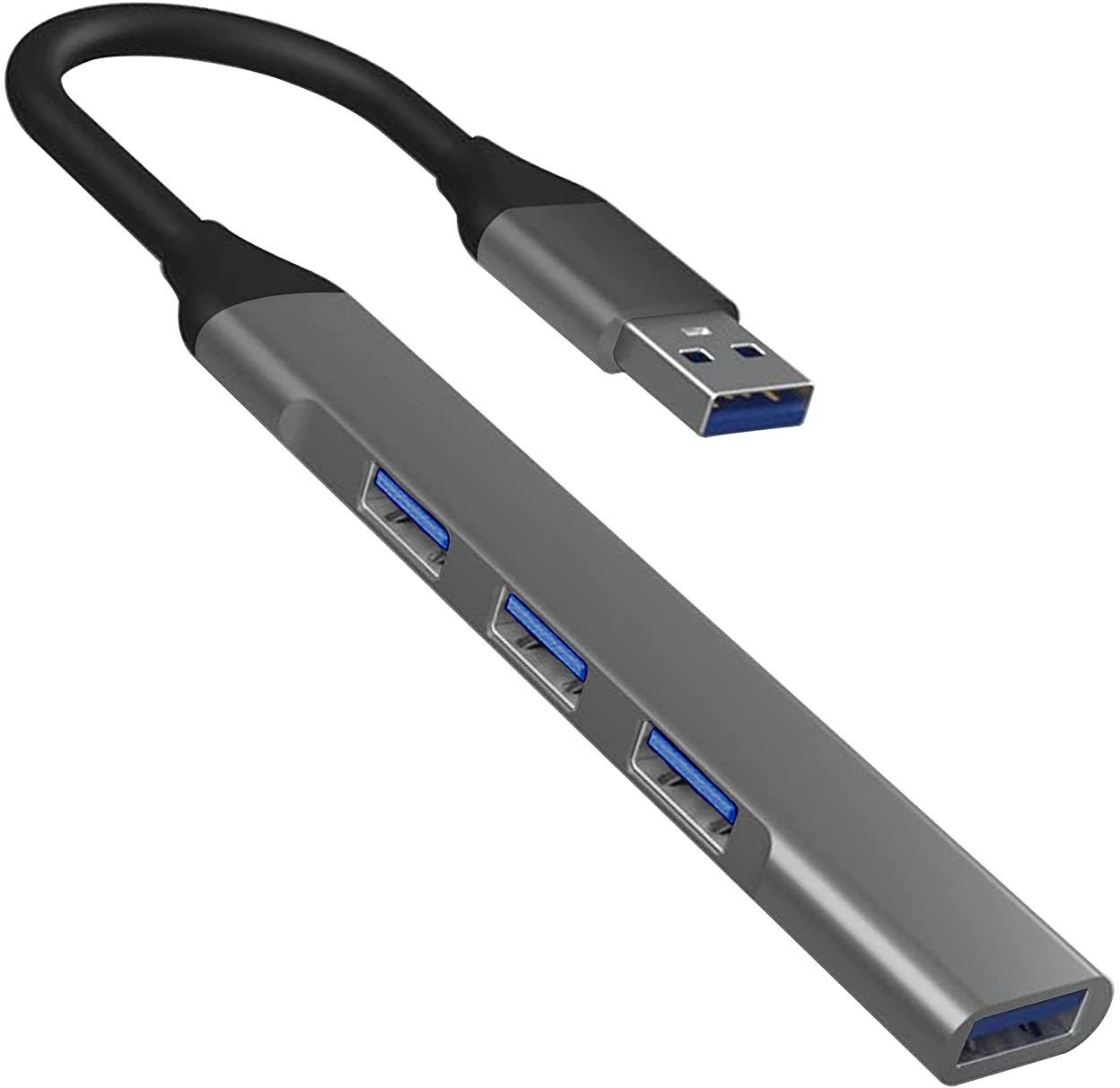 VOOCME USB Hub USB 3.0 4 Port Multi USB Hub, Slim High Speed Extension Splitter Box for Laptop Computer PC Pendrive Keyboard Mouse(1 Port USB3.0 & 3 Port USB 2.0) USB Hub-picture-10