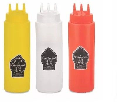 Squeeze Bottles with 3 Nozzel for Sauce, Mayonnaise,Chocolate Syrup 800 ml Plastic Bottle-image-30