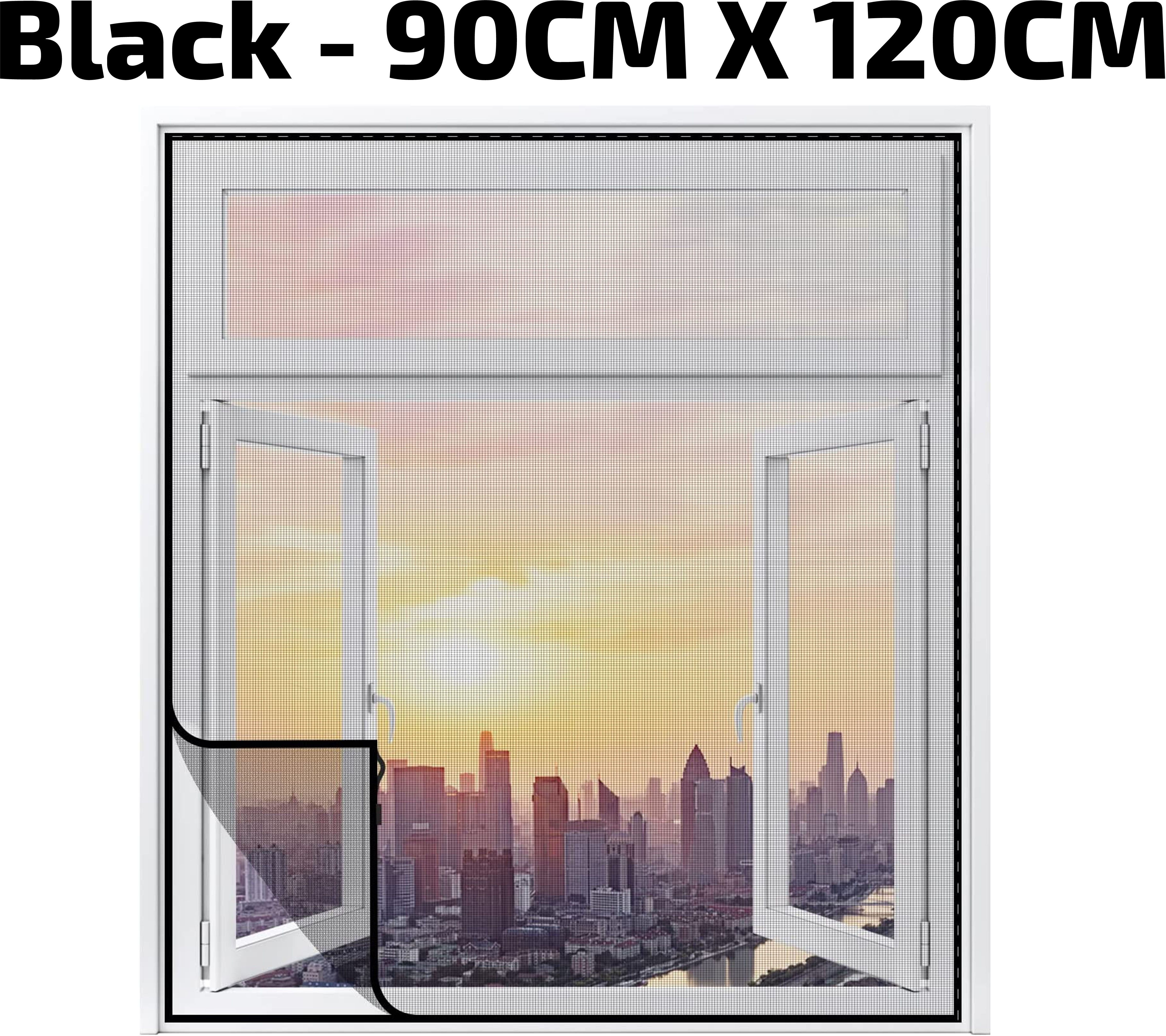 120 GSM Fiberglass Pre-Stitched Window Mosquito Net-Black (Size - 90cm x 120cm) Fibre Washable Adults Mosquito Net-image-42