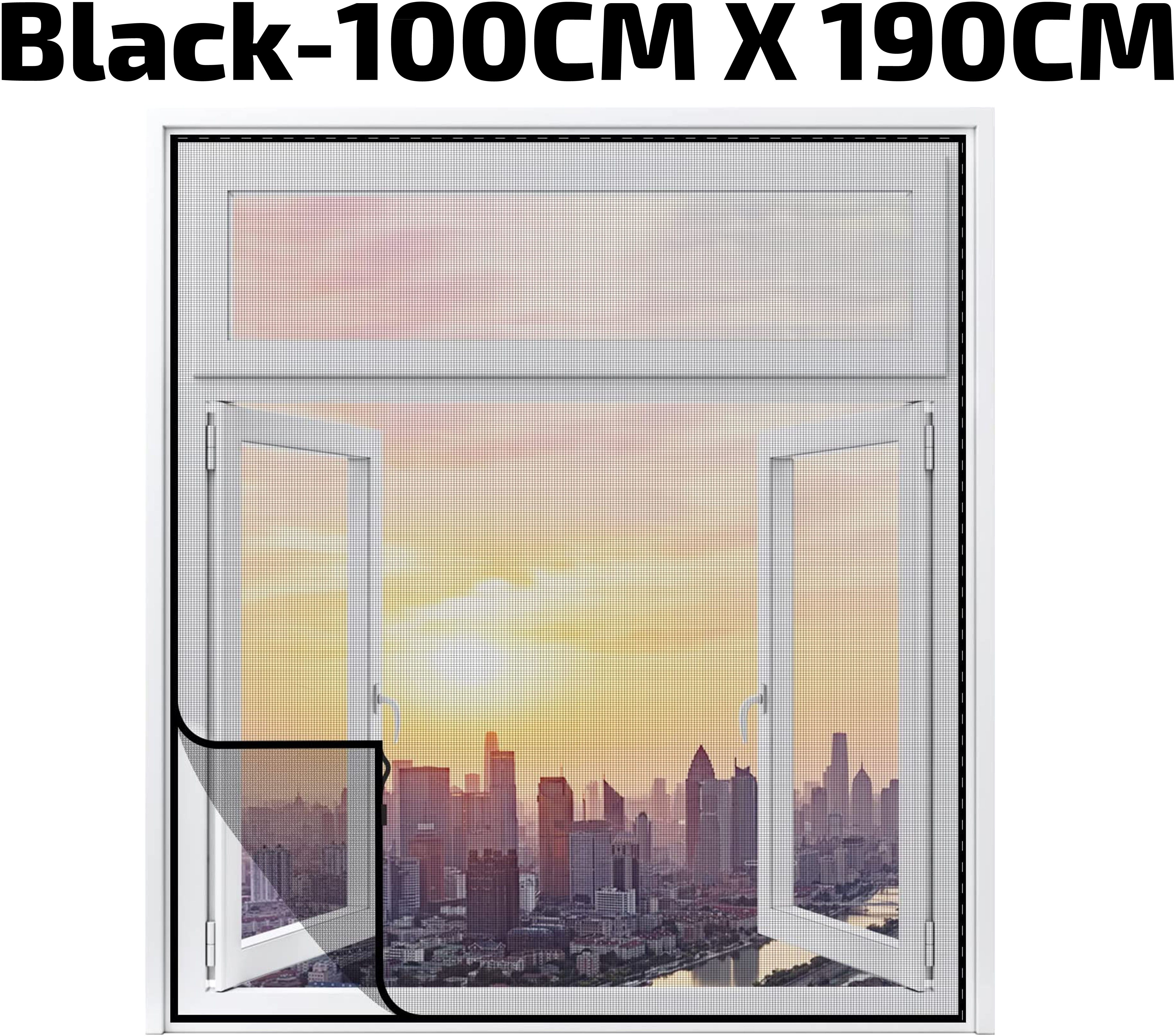 120 GSM Fiberglass Pre-Stitched Window Mosquito Net-Black (Size - 100cm x 190cm) Fibre Washable Adults Mosquito Net-image-39