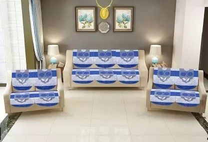 ag creations Cotton Sofa Cover (Blue Pack of 14) Sofa Fabric-picture-18