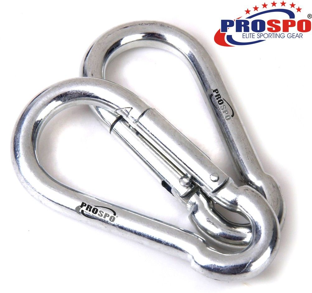 prospo Stainless Steel Spring Snap Hook Locking 8MM Pack of 2 Locking Carabiner-picture-8