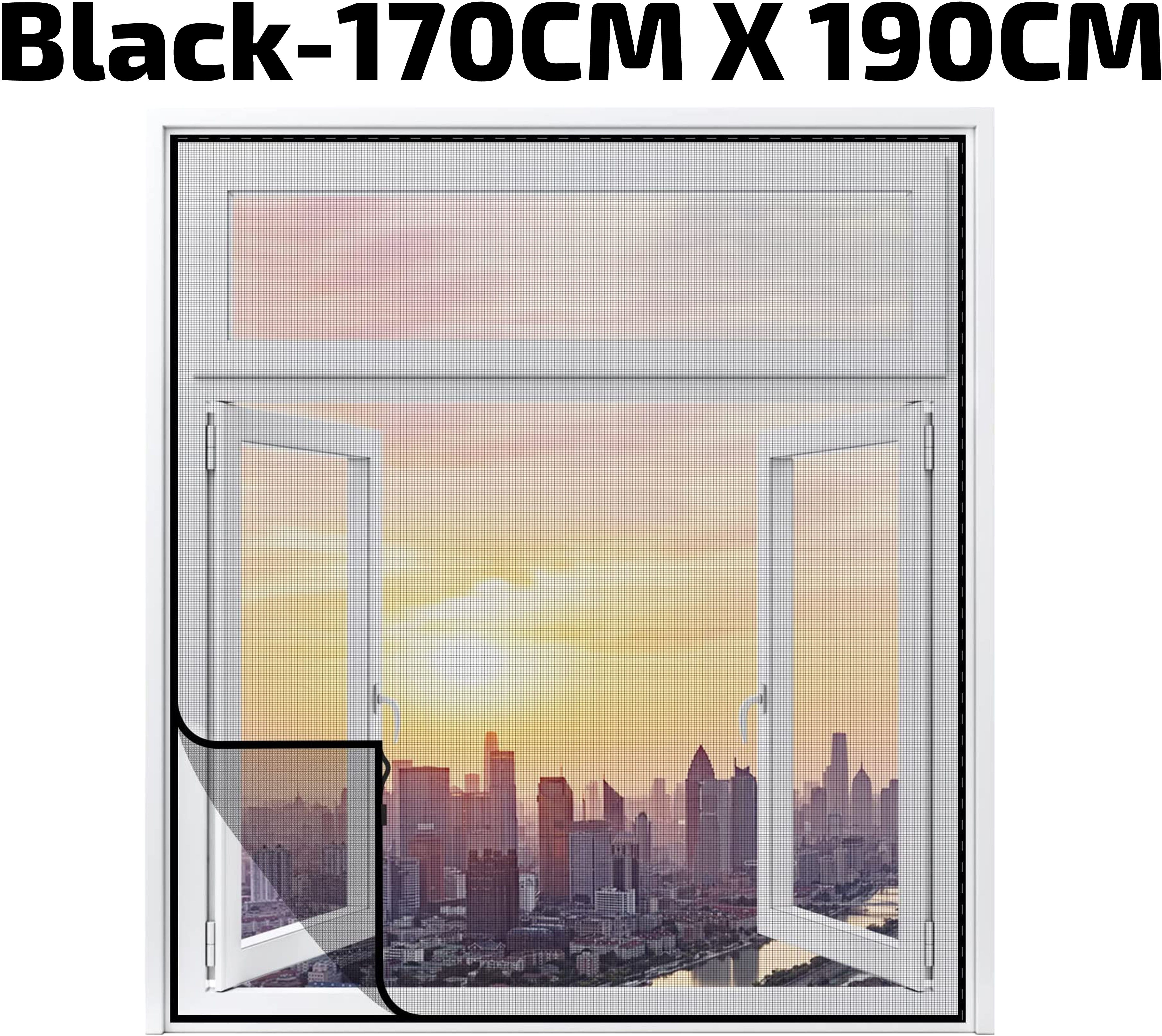 120 GSM Fiberglass Pre-Stitched Window Mosquito Net-Black (Size - 170cm x 190cm) Fibre Washable Adults Mosquito Net-image-36