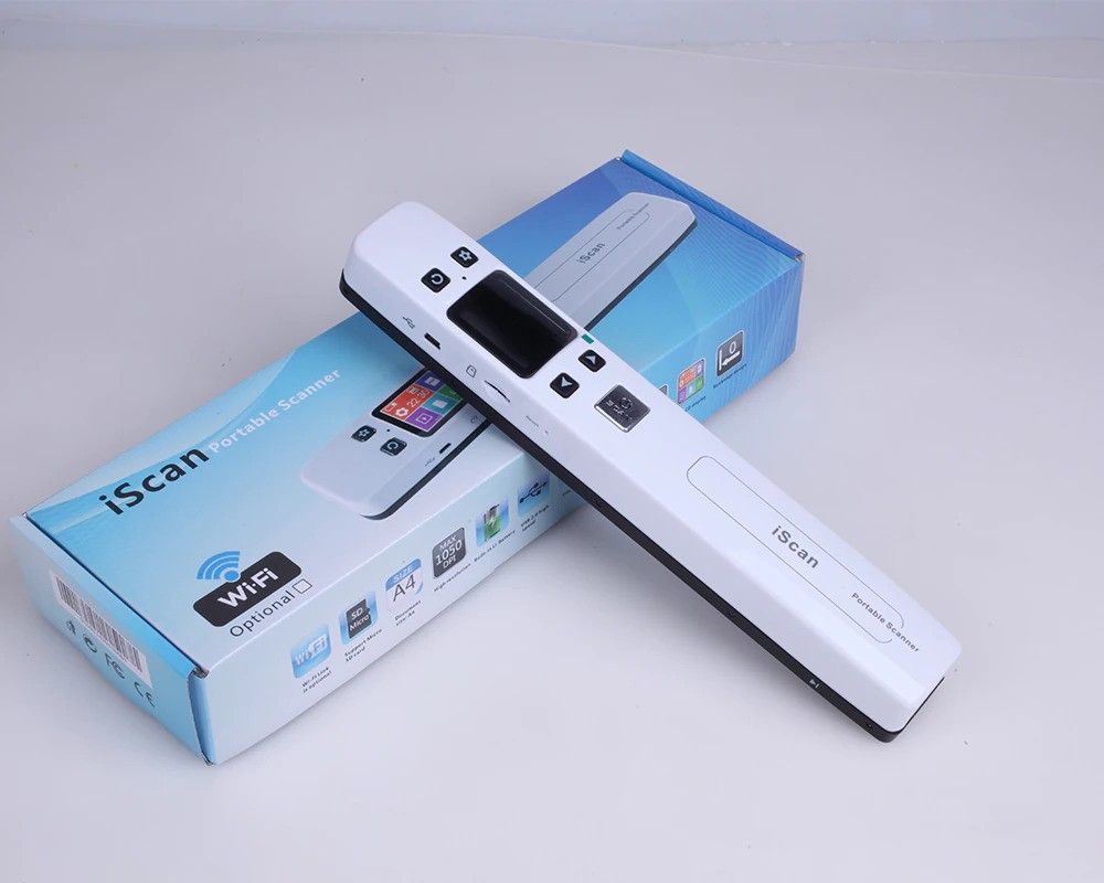 microware Scanner Wifi 1050DPI High Speed Portable Wand Document & Images Scanner A4 Size Corded & Cordless Portable Scanner