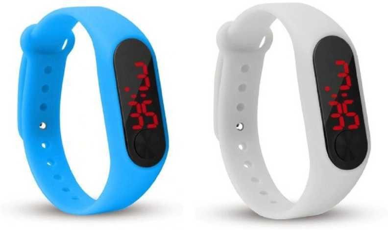 connate enterprise M2 Sky Blue & White LED Band Watch-image-9