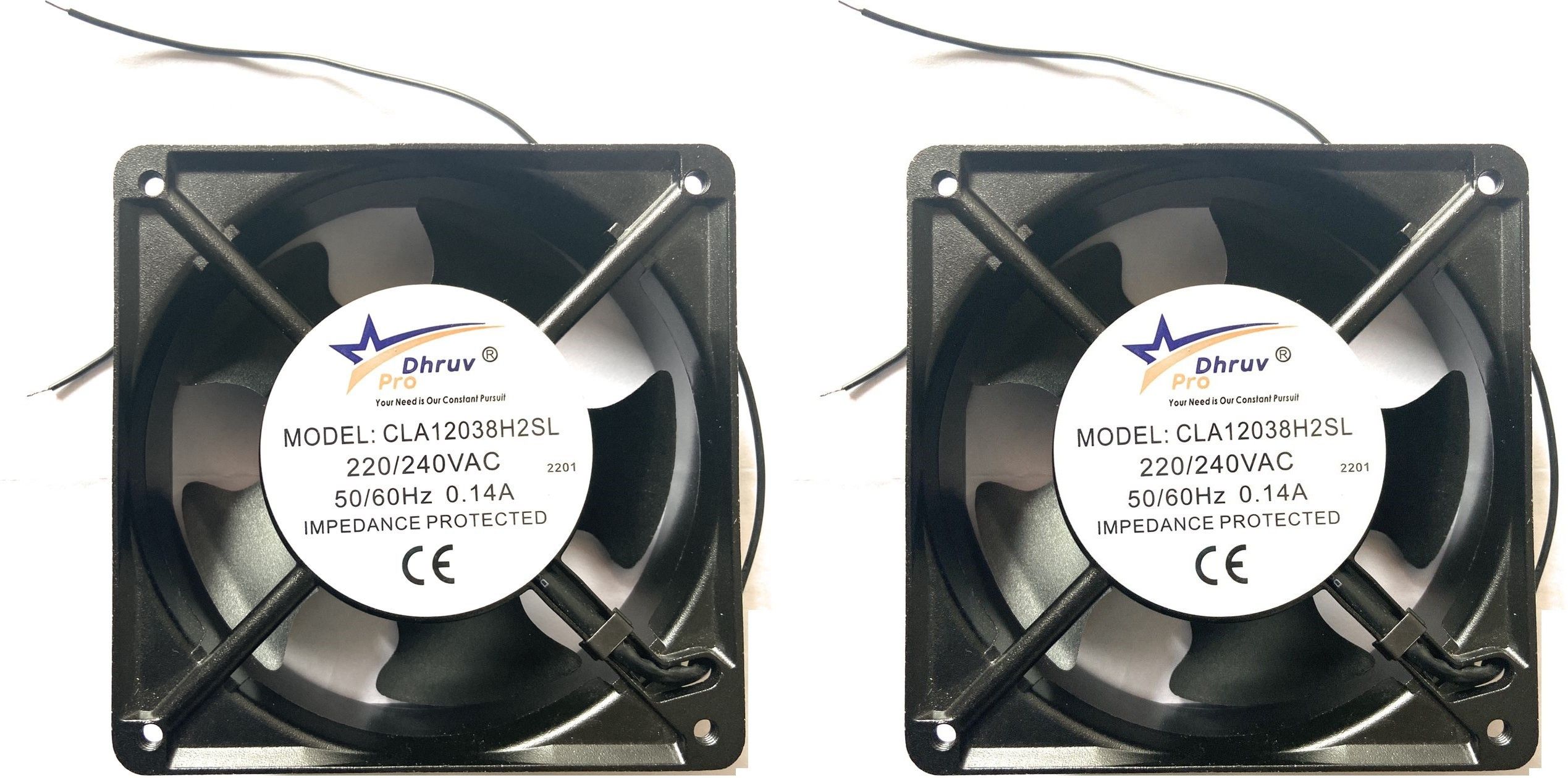 DHRUV-PRO 2pic 220V AC 120*120*38mm 4-inch square Exhaust brushless Fan Metal Body Cooler-image-2