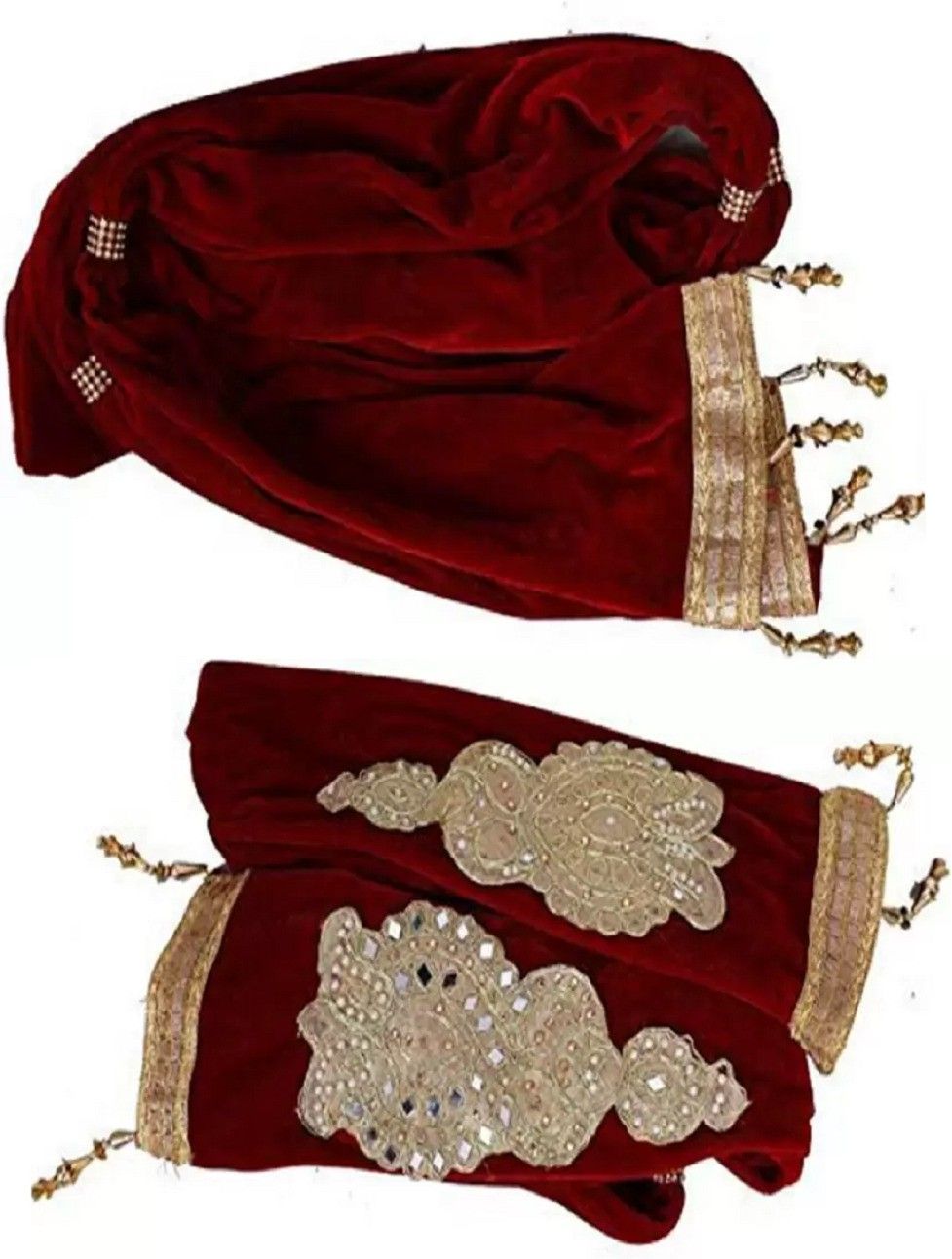 Velvet Printed Maroon Men Dupatta