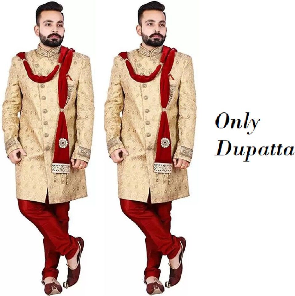 Velvet Printed Maroon Men Dupatta