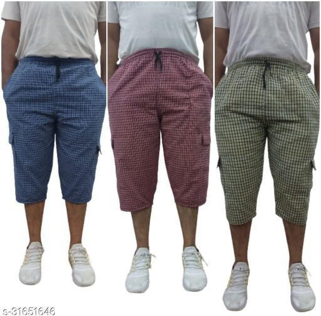 visgo Checkered Men Three Fourths-picture-18