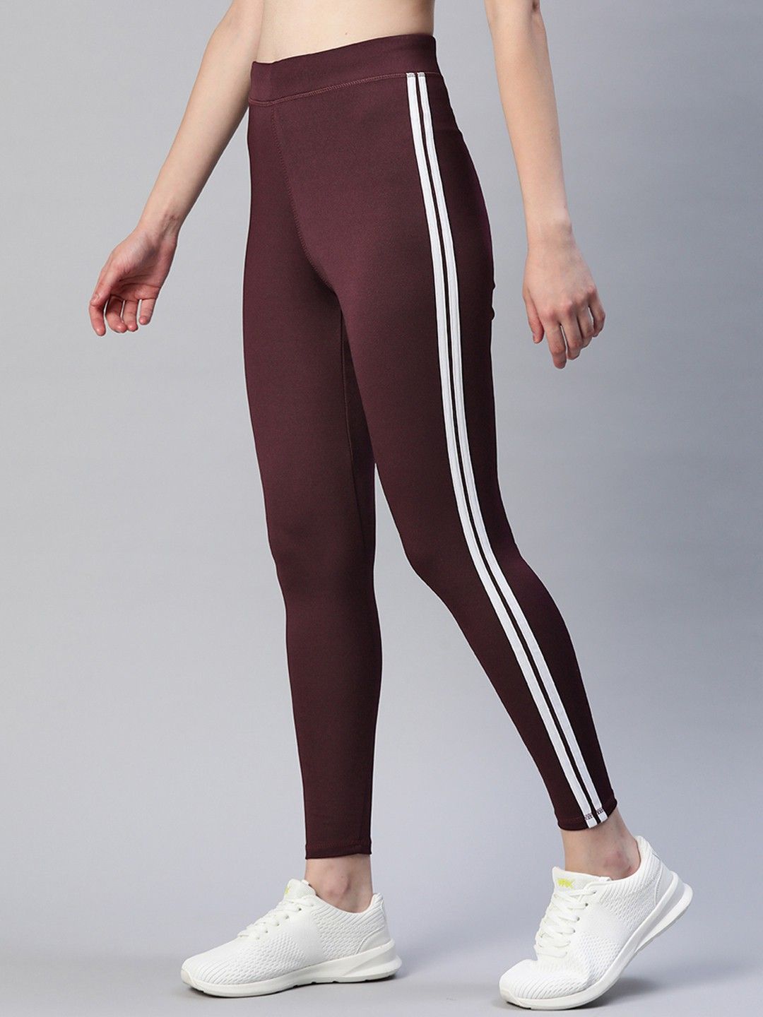 blinkin Striped Women Maroon Tights-picture-11