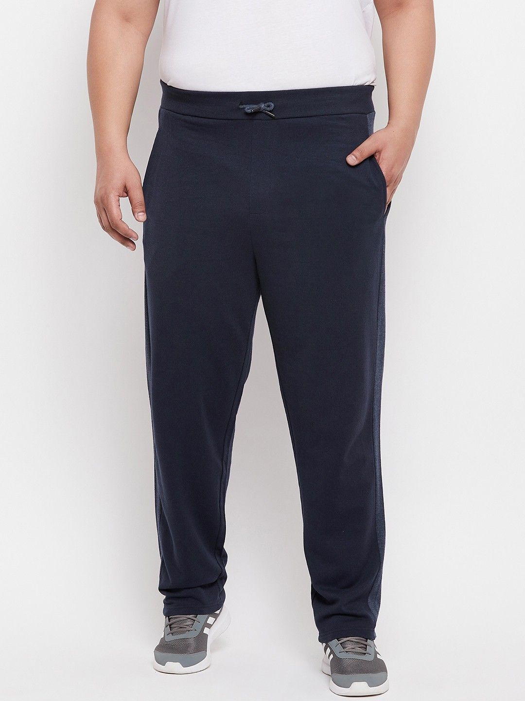 Men Solid Dark Blue Track Pants