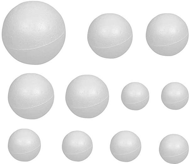 11 Pcs Craft Styrofoam White Smooth Balls for DIY Crafts & Solar System Models-image-13