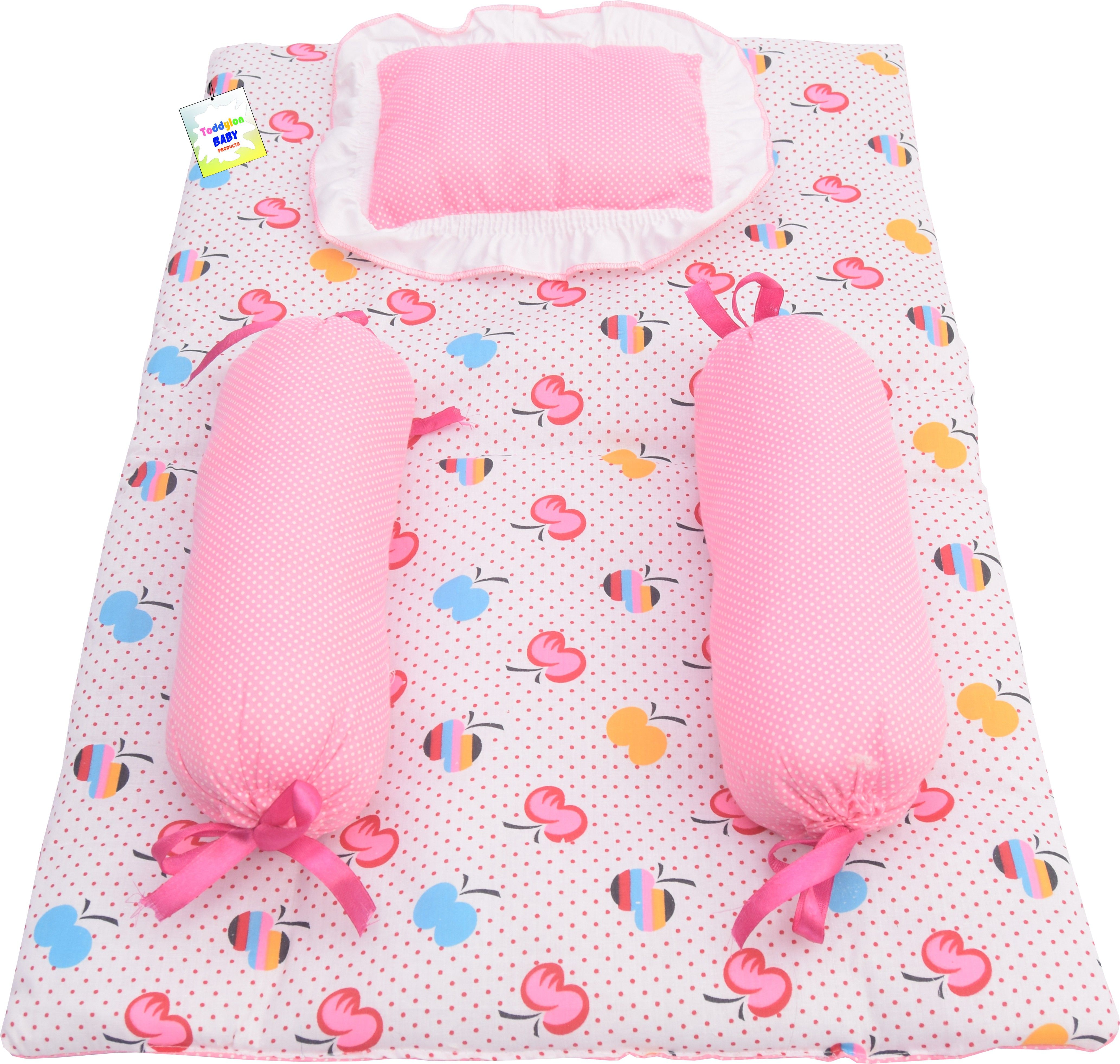 Cotton Baby Gaadi for New Born With Cushioned Pillow And 2 Bolsters Standard Crib-image-41