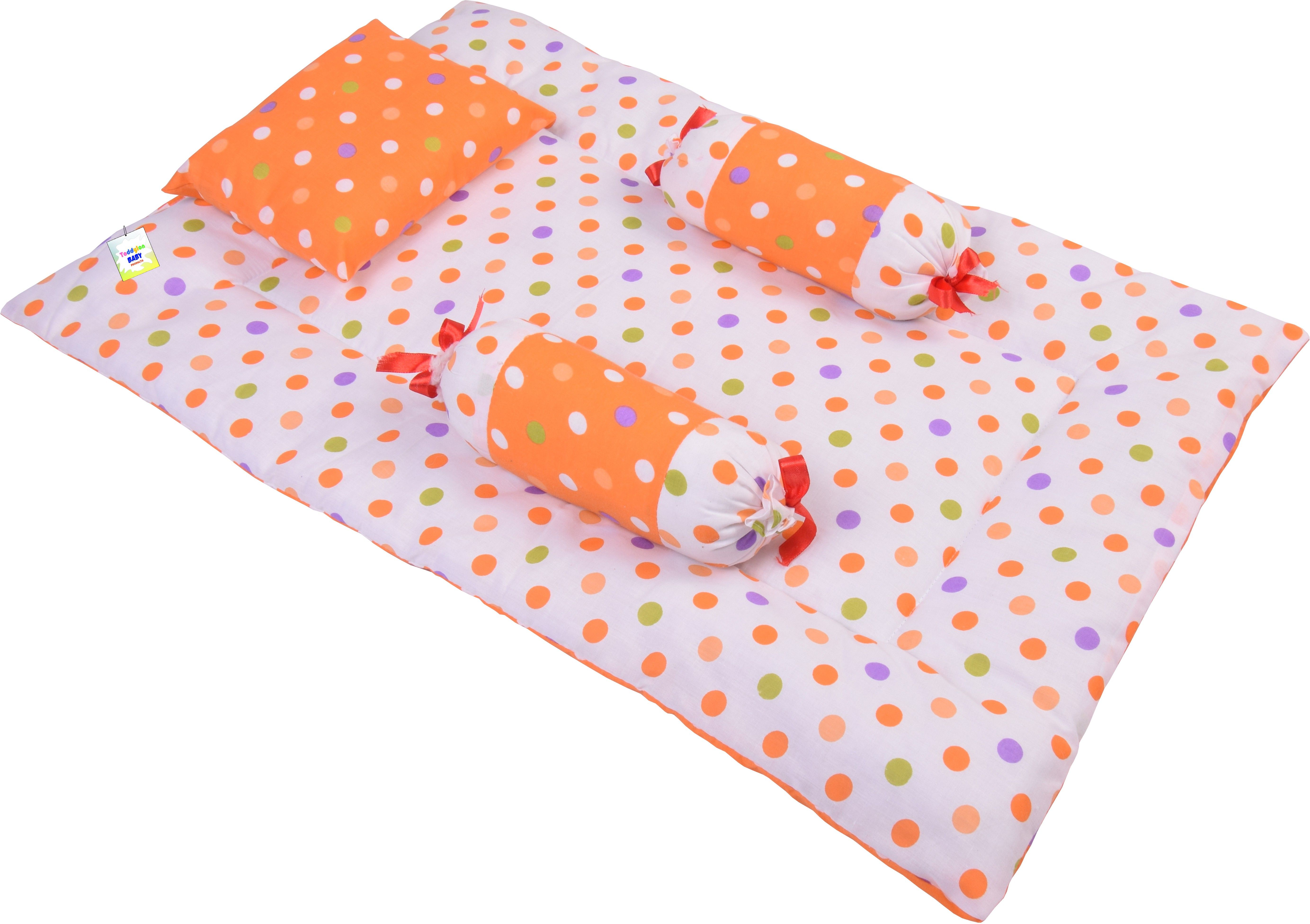 Cotton Baby Gaadi for New Born With Cushioned Pillow And 2 Bolsters Standard Crib-image-40