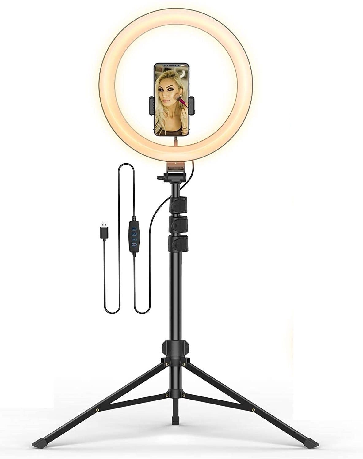 Webilla New 10 Inche Big LED Ring Light with 7 feet Stand for Camera Smartphone Flash-image-13