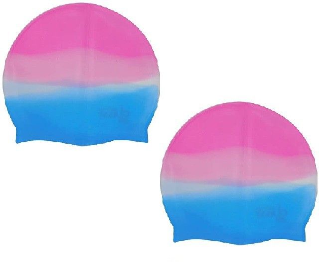 Silicone swimming cap multicolor (pack of 2) Swimming Cap-image-2