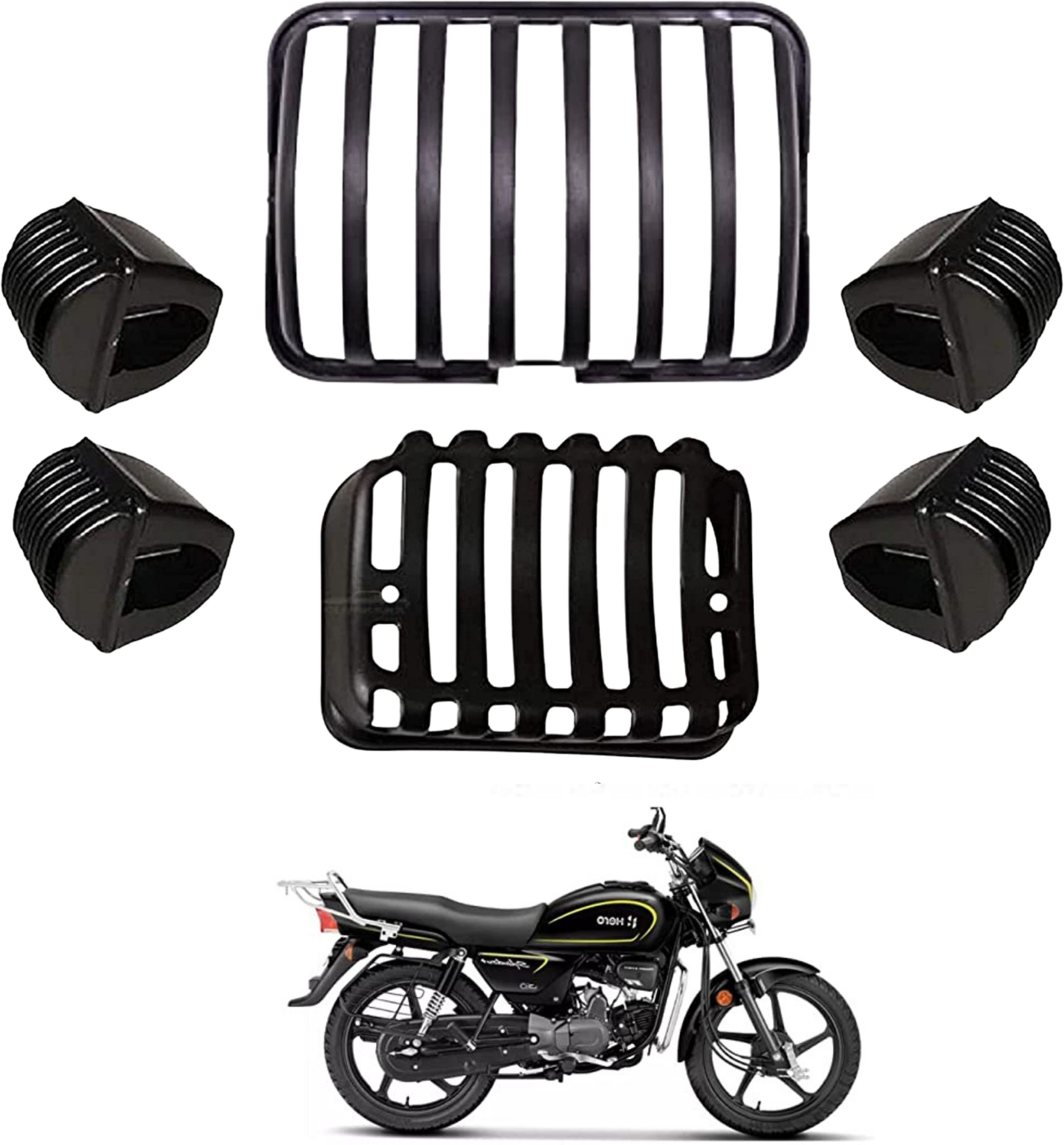 PVC Grill Of Headlight, Indicators & Taillight for Hero Splendor/ Splendor Plus Bike Headlight Grill