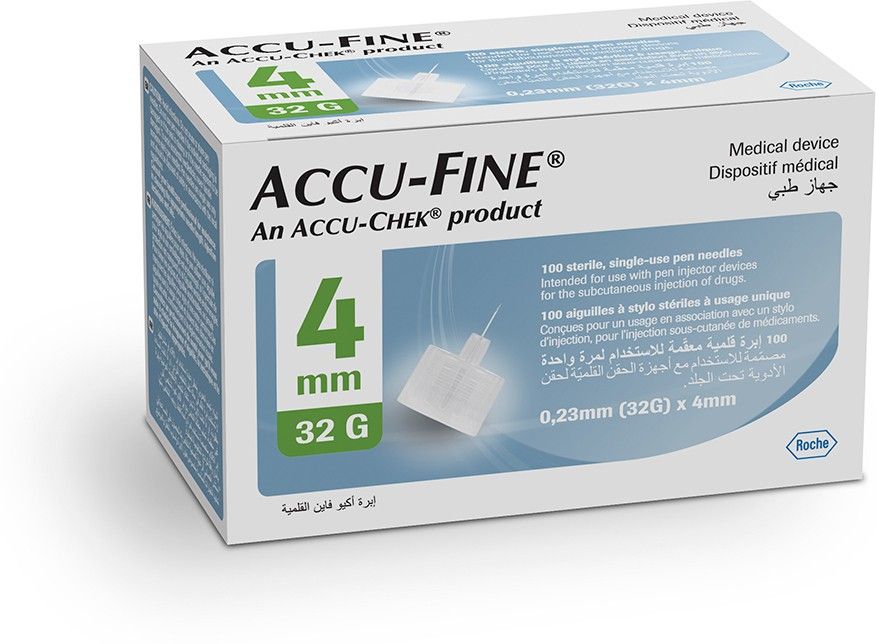 ACCU-CHEK Accu-Fine Insulin Pen Needles – Pack of 100 – (32G) * 4mm Glucometer Lancets-picture-19