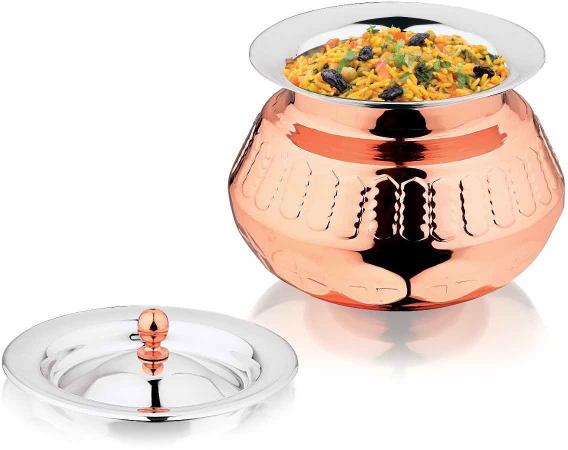 mukti steel Khichdi King Gold Handi With Lid Container Serving Set image 1