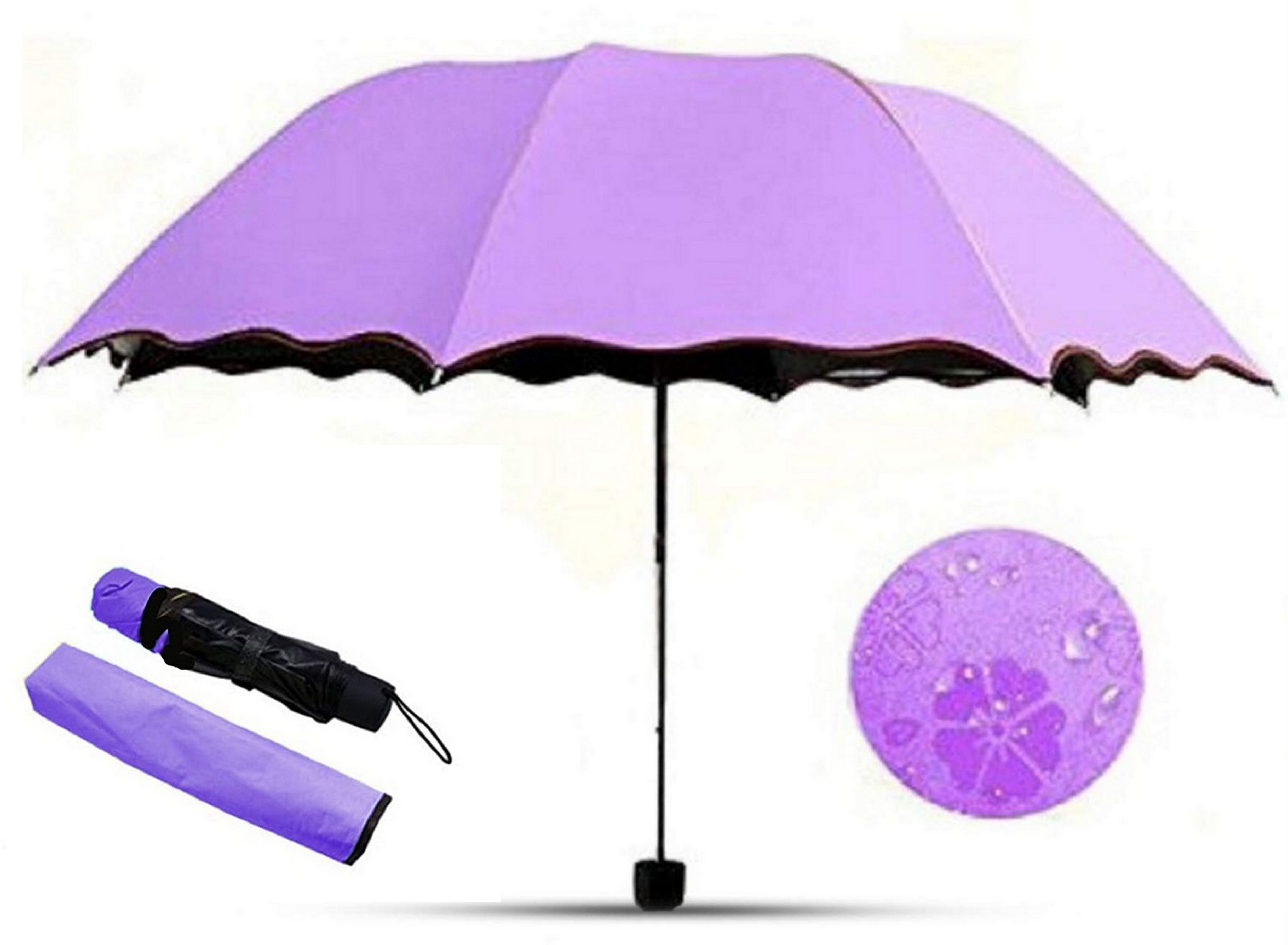 Travel Compact Magic Umbrella 3 Fold Umbrella for Girls, Women for UV & Rain Umbrella