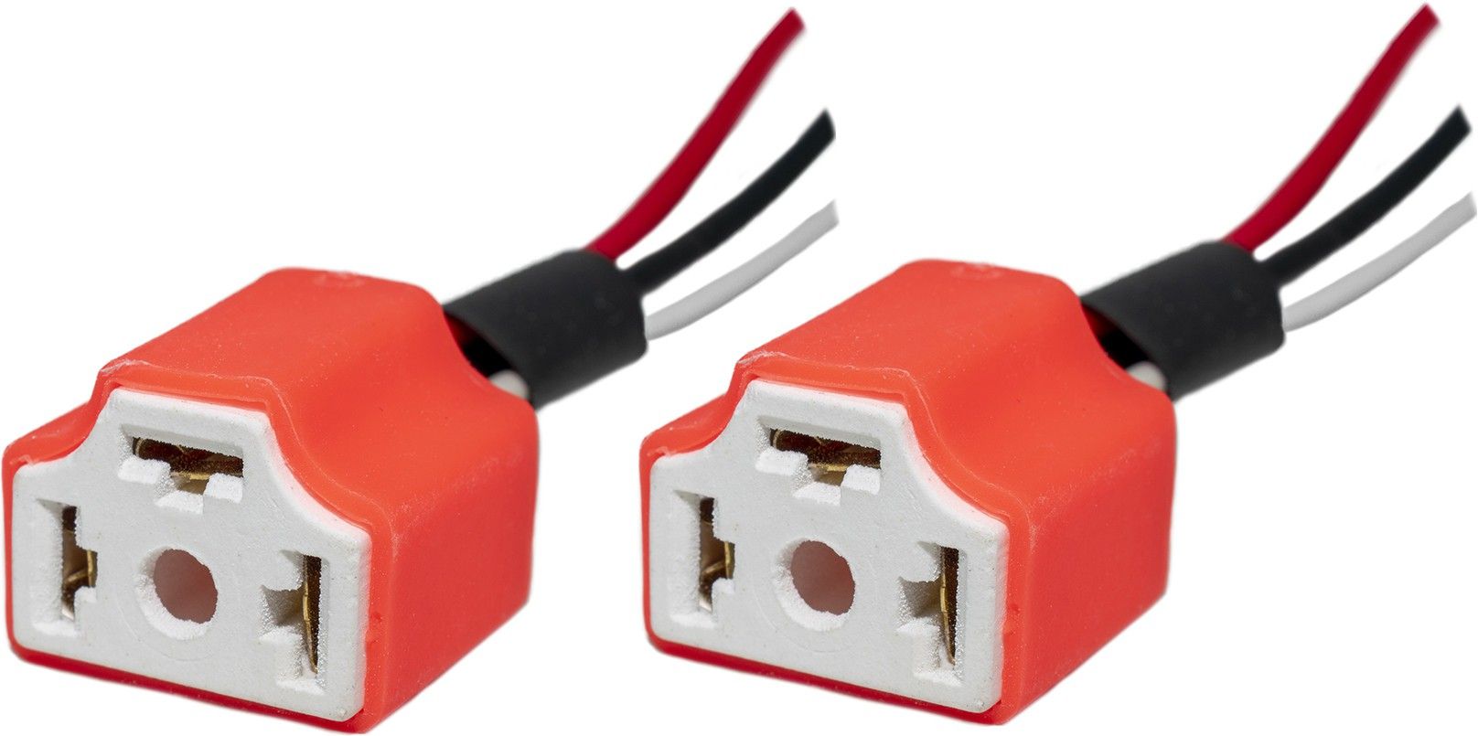H4 Car Motorcycle Headlight Ceramic Bulb Holder 3 Pin Female Socket Wire - 2Pcs Headlight Motorbike LED (12 V, 36 W)-image-7