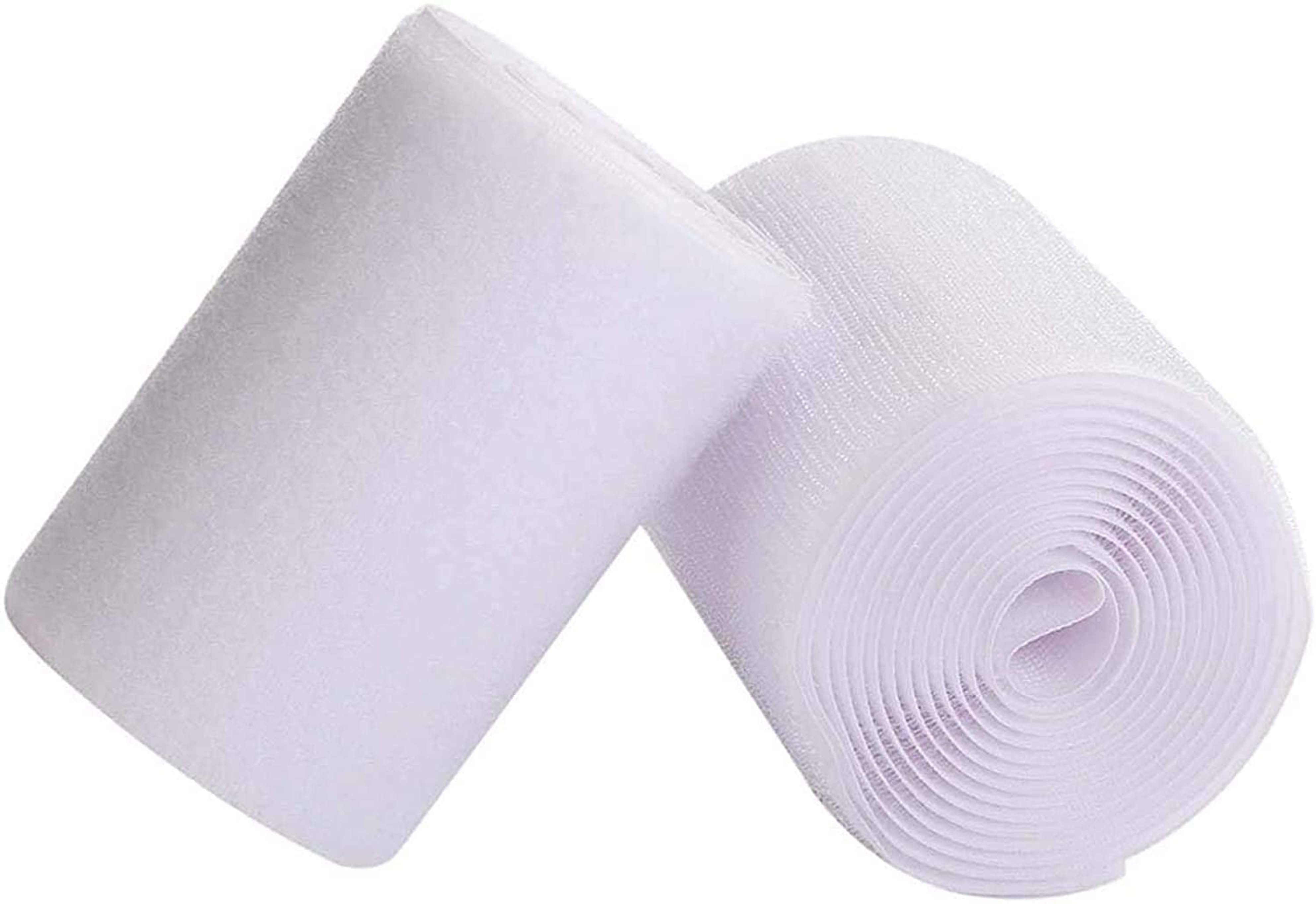 vardhman 4 Inches Width Industrial Quality Hook & Loop Fastner Tape, Color White,2 MTS Each Both Loop & Hook Tape Sew-on Velcro-picture-19