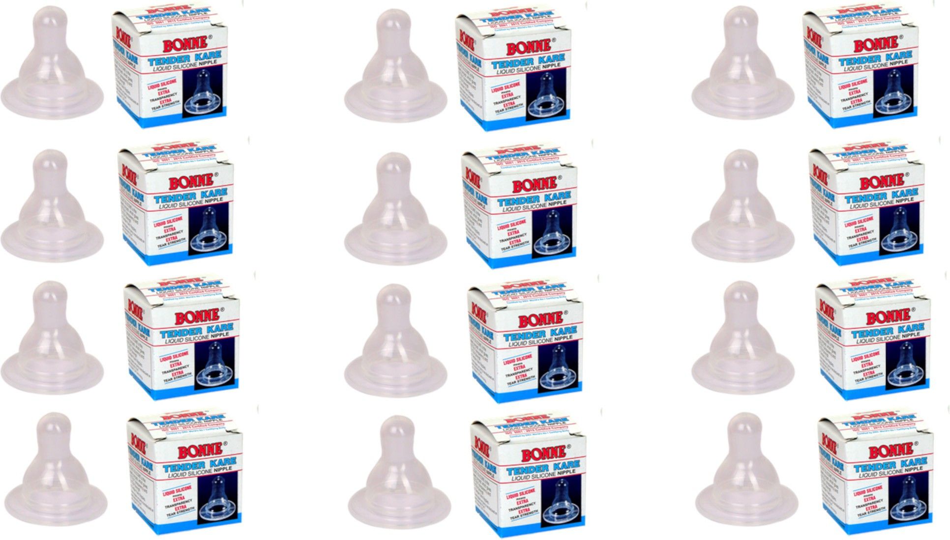 Tender Kare Liquid Silicone Feeding Nipple | Pack of 12| Medium Flow Nipple