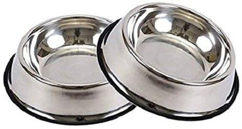furever friends Stainless Steel Anti-Skid Dog Feeding Bowl 700Ml For Large Size Dogs Stainless Steel Pet Bowl-picture-43