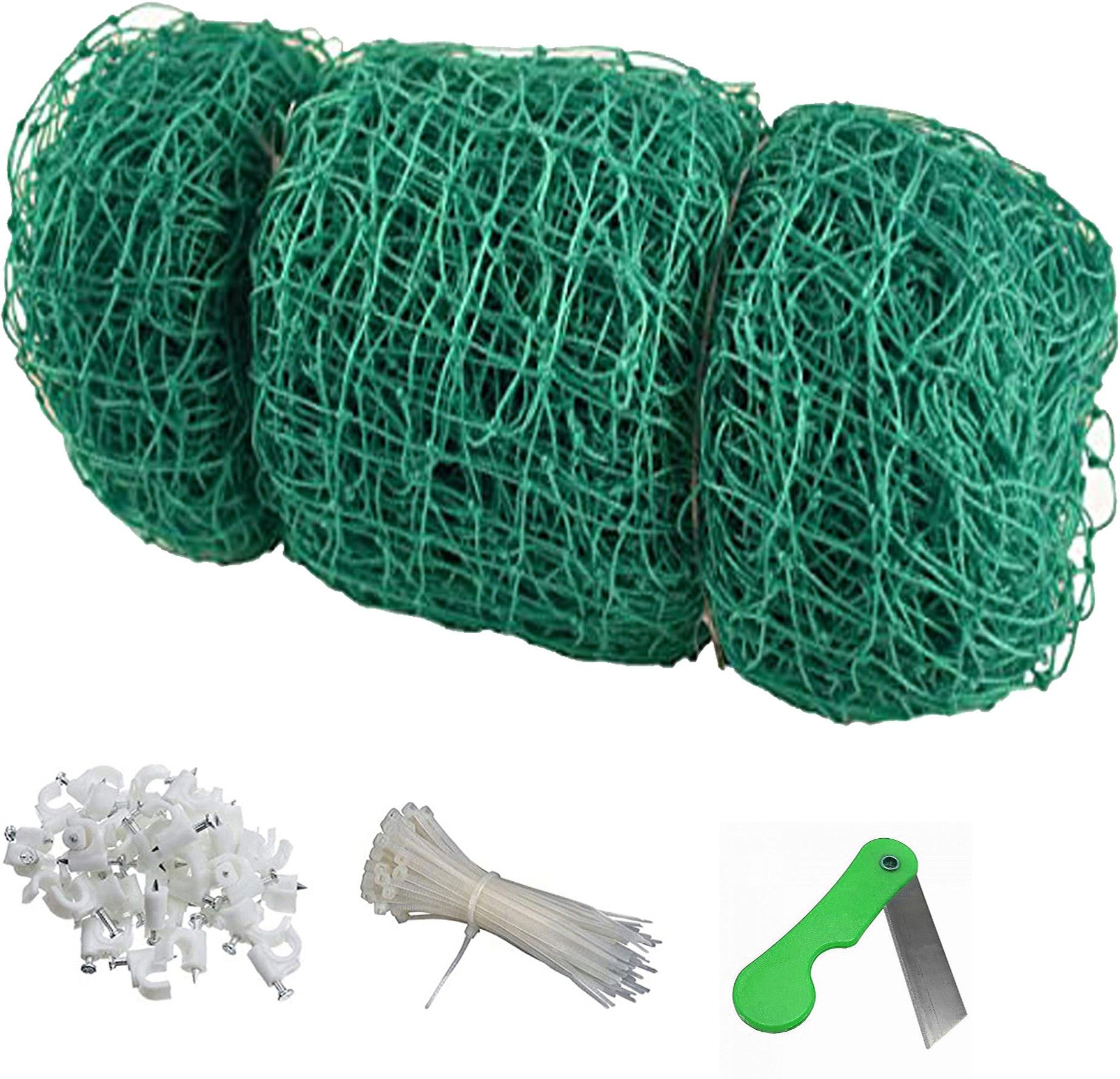 UVStabilizedNylonPigeonNetBirdNetMonkeyNet10X12FeetGreenColor30Tags30Clamp1Blade Camping Net