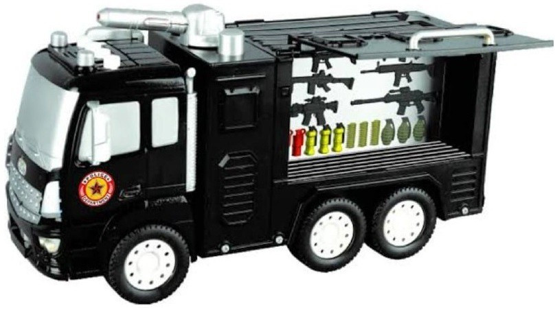 divykri Unbreakable Squad Army Tanker Friction Powered Pull Back Push Truck image 1