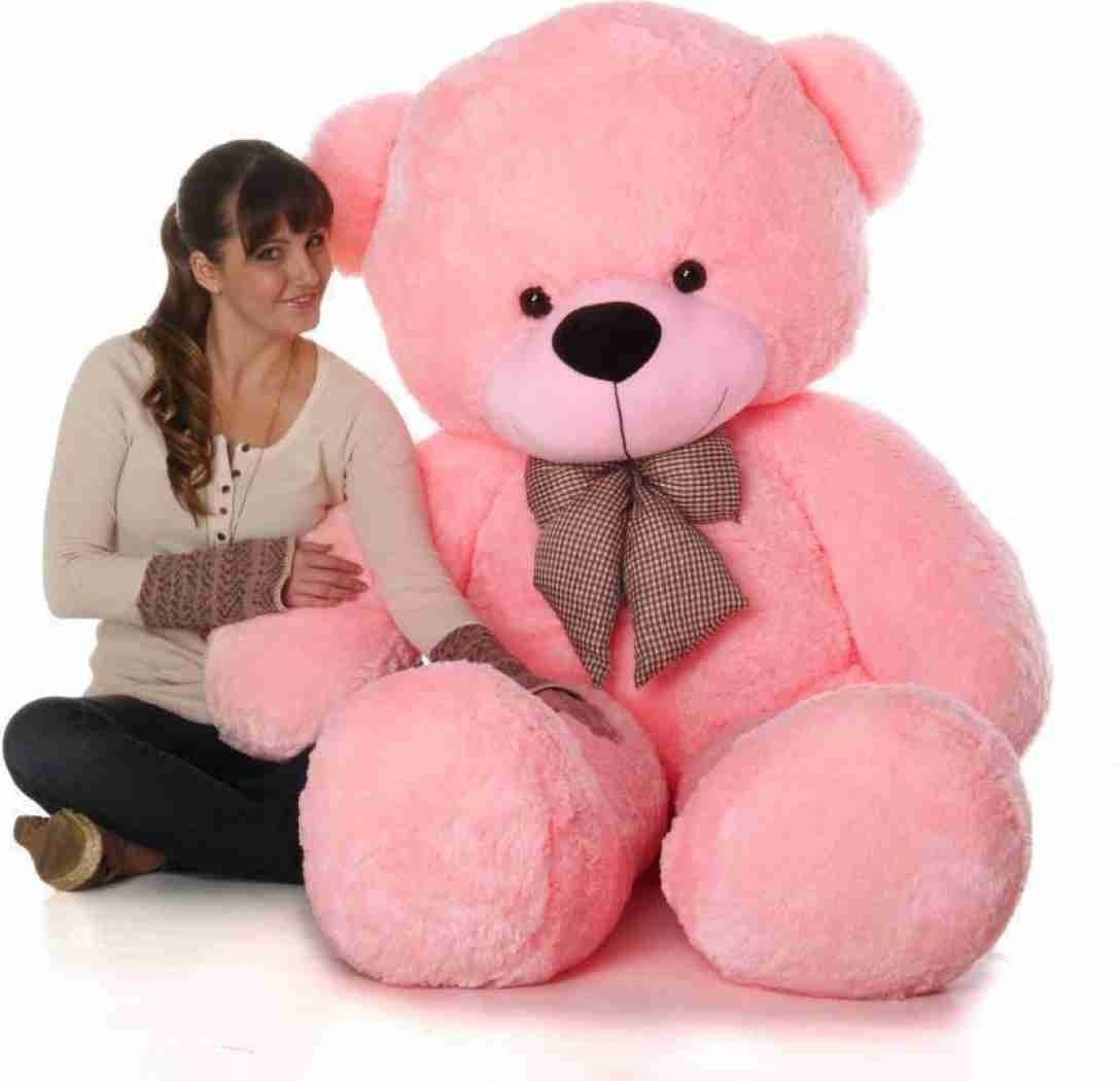 4 Feet Stuffed Spongy Hugable Cute Pink Teddy Bear - 122 cm (Pink)2 cm (Pink)- 120 cm