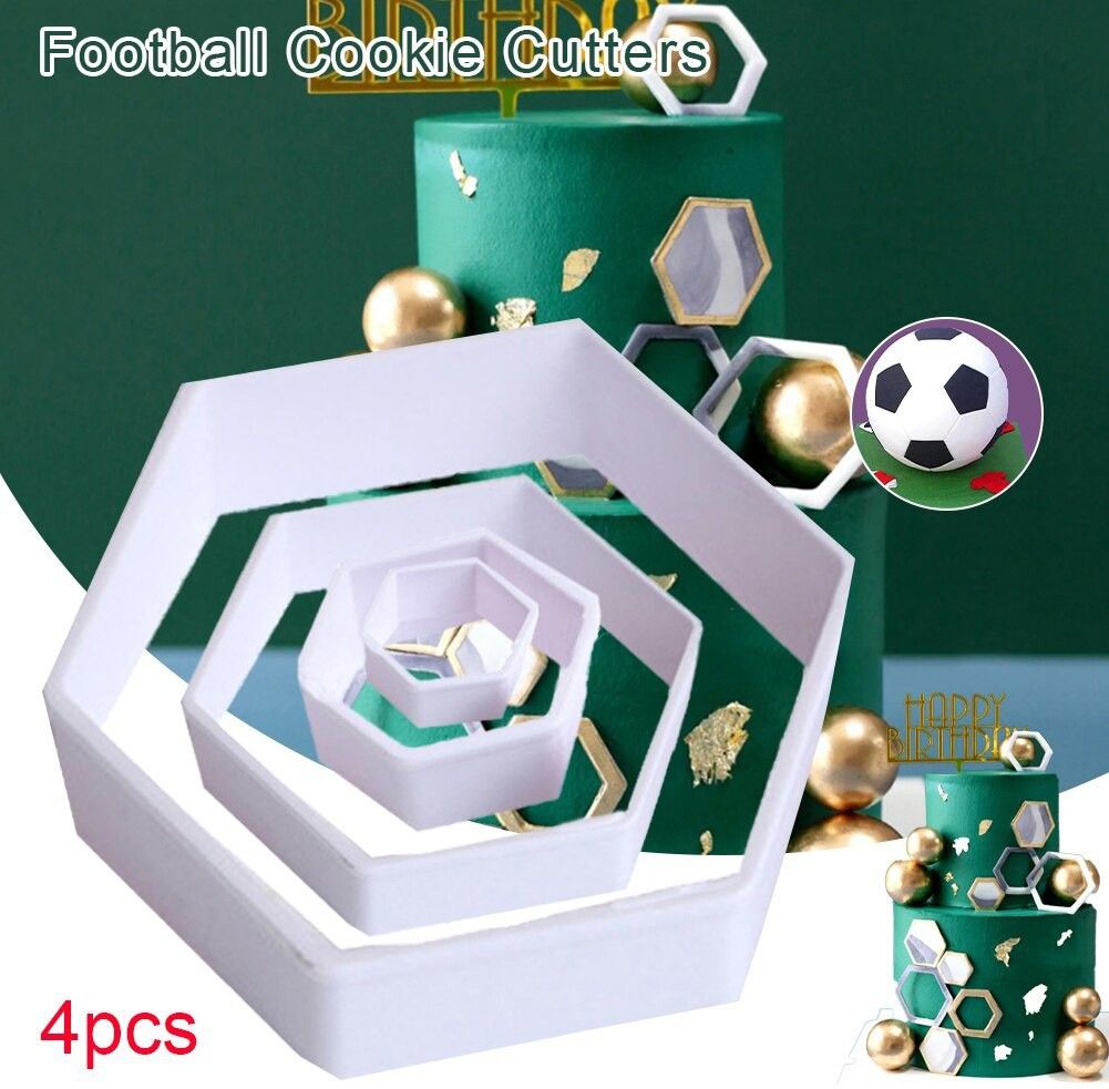 alamdaar 4Pcs Football Theme Plastic Plunger Fondant Gumpaste Biscuit Decorating Tools Cookie Cutter-picture-22