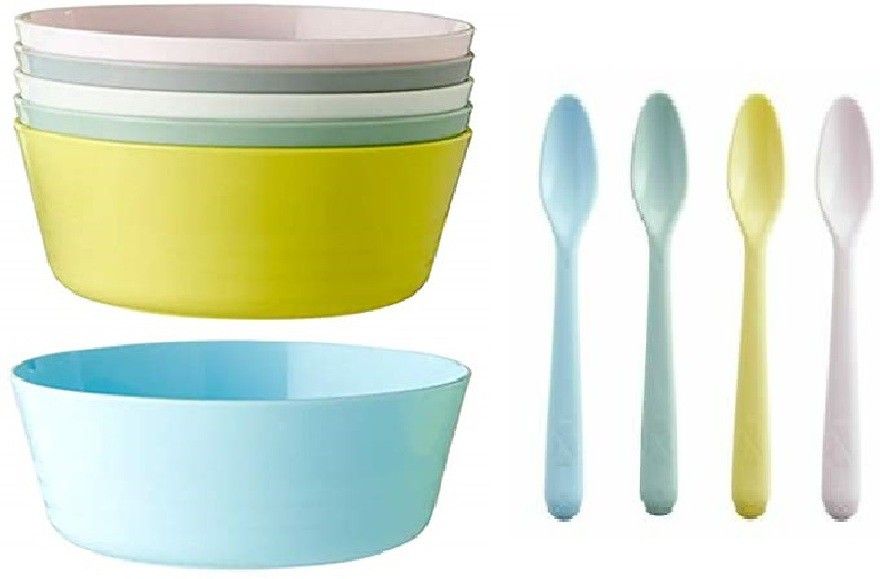 Plastic Mixing Bowl 6 pc Bowl & spoon 4 pc-image-18
