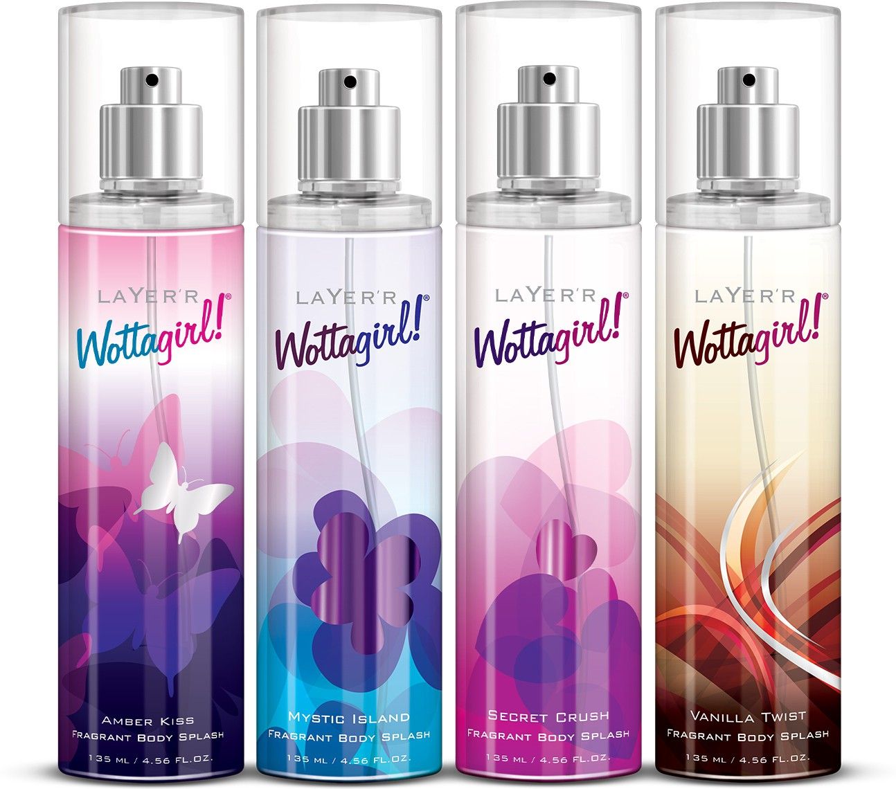 layer'r Wottagirl Amber Kiss, Mystic Island, Secret Crush, Vanilla Twist Body Spray-For Women-picture-36