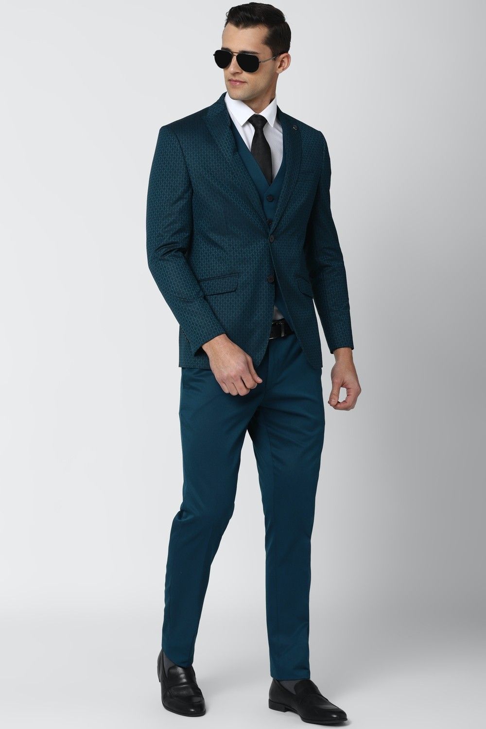 peter england Men Single Breasted - 2 button Printed Suit-picture-15