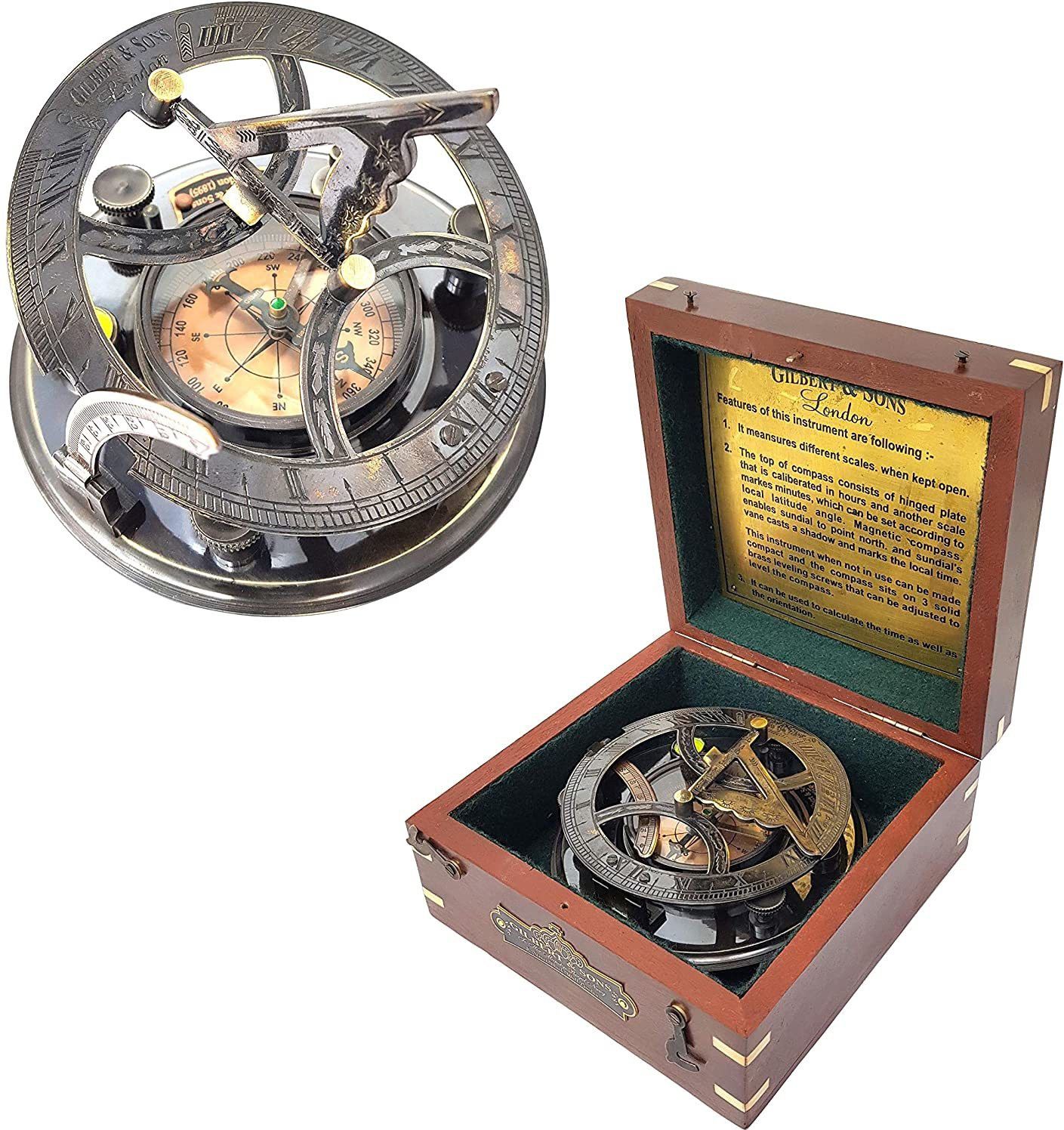 medieval Sundial Compass Brass Nautical Compass Vintage Compass Compass-picture-34