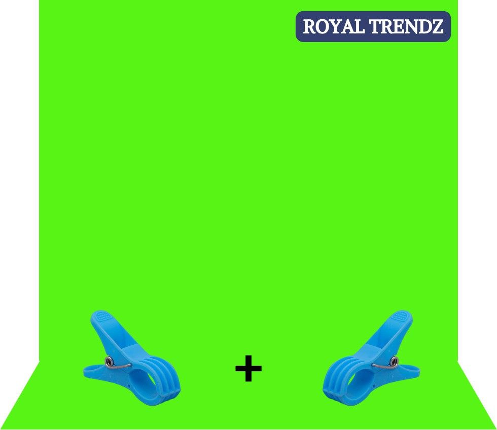 royal trendz 8x12ft Green Screen Background Premium Quality Backdrop Photos Videos + 2 Clamps Reflector-image-37