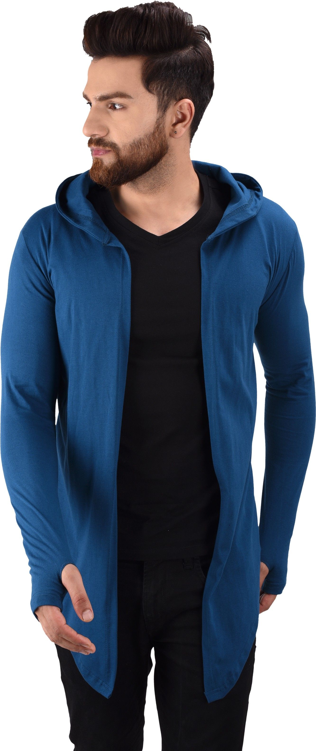 Men Full Sleeve Blue Shrug