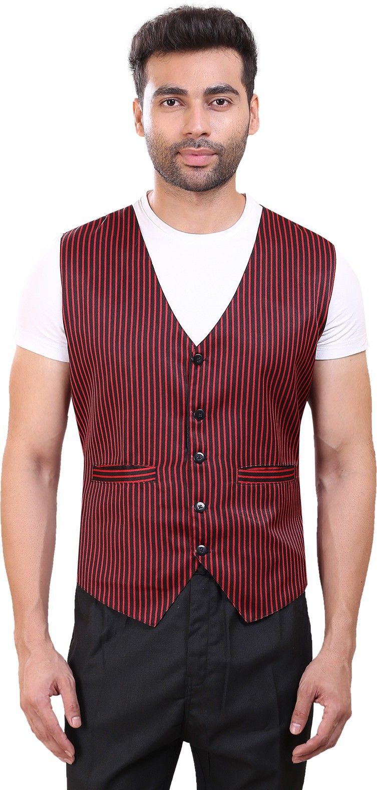 click one Striped Men Waistcoat-picture-38