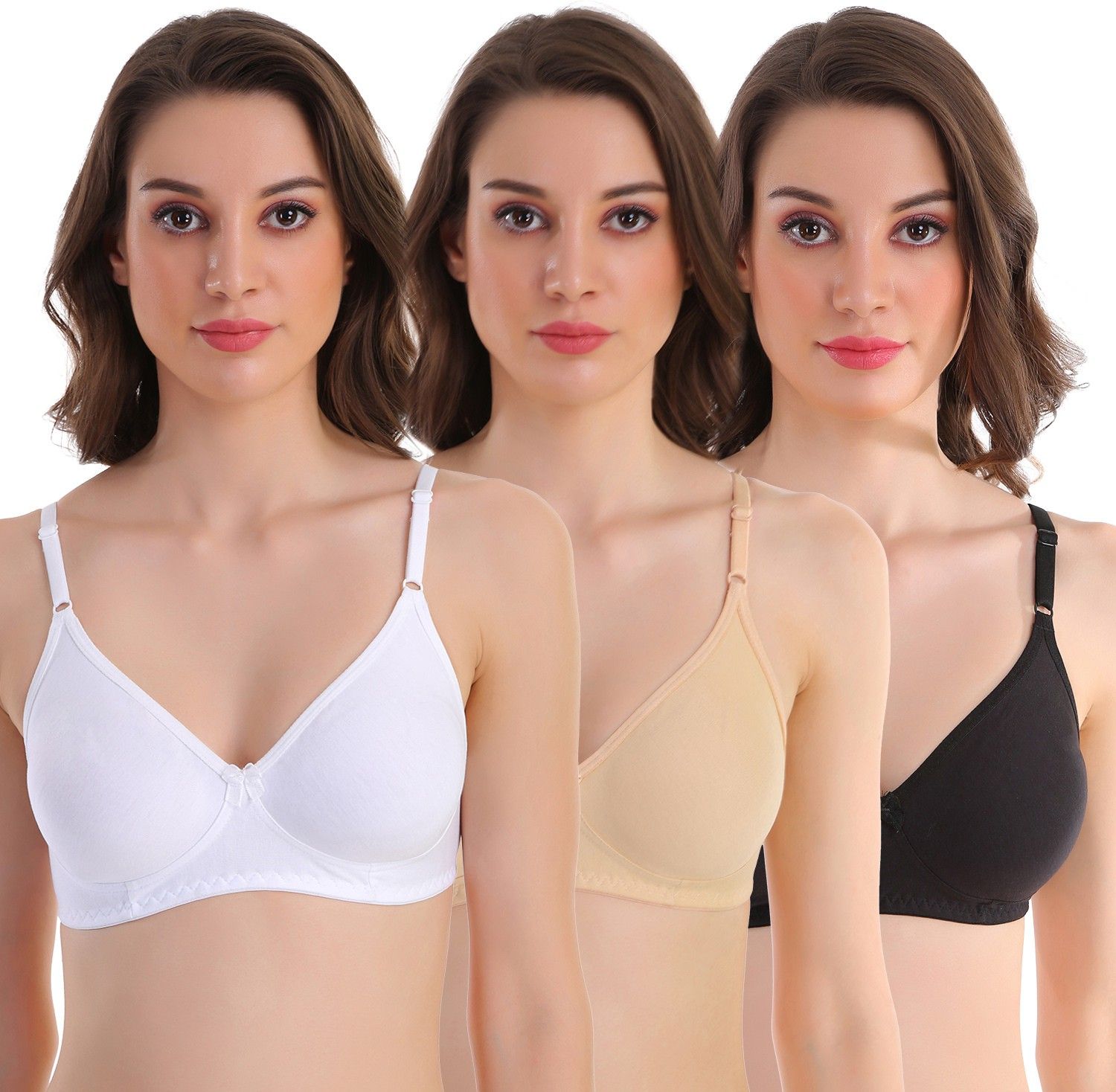 pooja ragenee Pack of 3 Women Full Coverage Non Padded Bra-picture-43