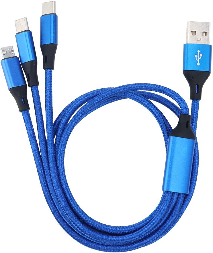 BUFONA Multi Charging Cable 3 in 1 Nylon Braided Multiple USB Fast Charging Cable Charging Pad