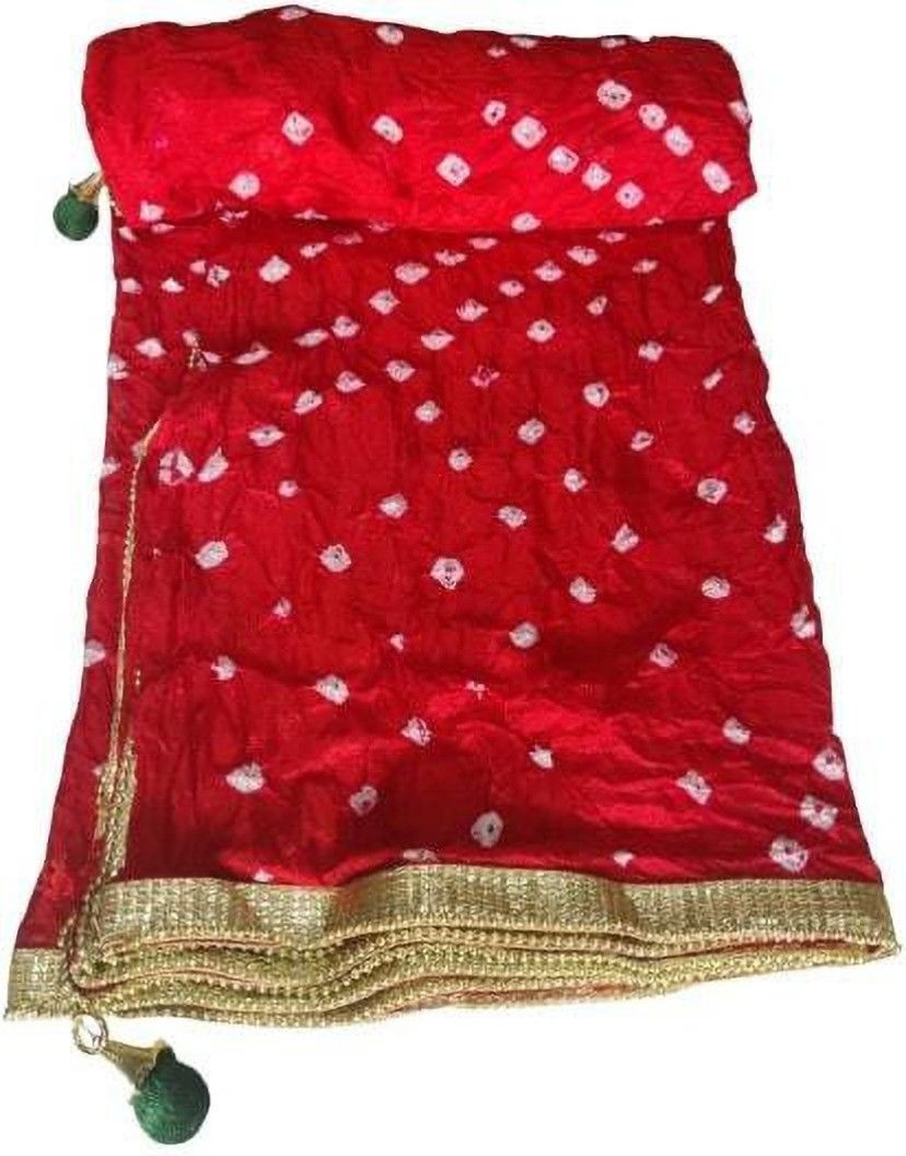 Art Silk Self Design Red Women Dupatta-image-30