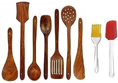 purchaze24x7 COOKING HANDICRAFT SPATULA Wooden Serving Spoon, Table Spoon Set-picture-23