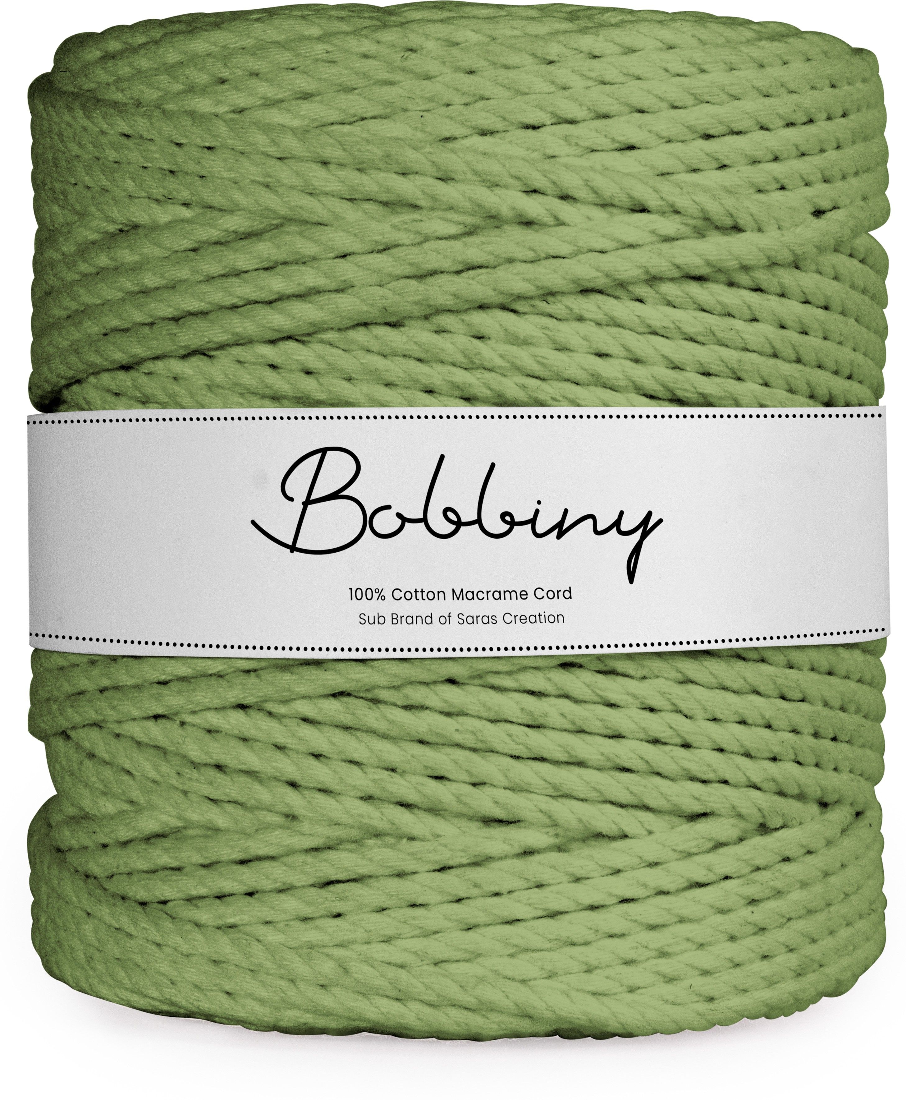 3Ply Twisted Macrame 4mm 100Mtr.Cotton Cord Dori Thread Macrame Birch green-image-19