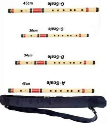 maga mart et of A-Scale, B-Scale, C-Scale & G-Scale Bamboo Flute With Bag Bamboo Flute Bamboo Flute image 1