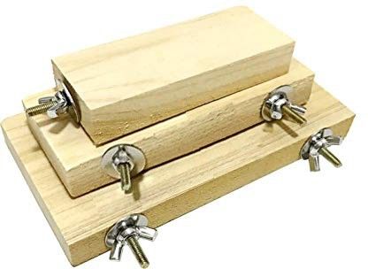 sage square Natural Wood Platform Perch, Stand Bird Toy for Birds, Hamster(Combo of 3 Sizes) Wooden Perch, Training Aid, Stick For Bird-picture-23