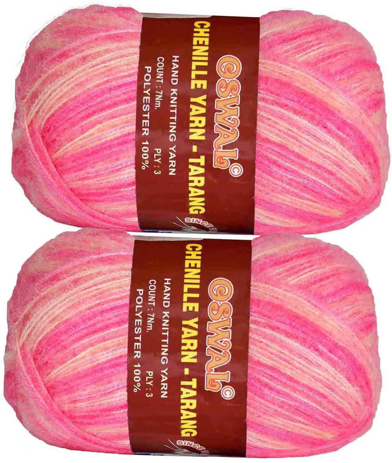 Represents Oswal 3 Ply Knitting Yarn Wool, Multi Strawberry 500 gm Art-HDE-image-35