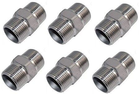 Premium Quality Brass Hex Nipple 1 INCH, Pack of 6 (Screw On) Bidet Nozzle-image-3