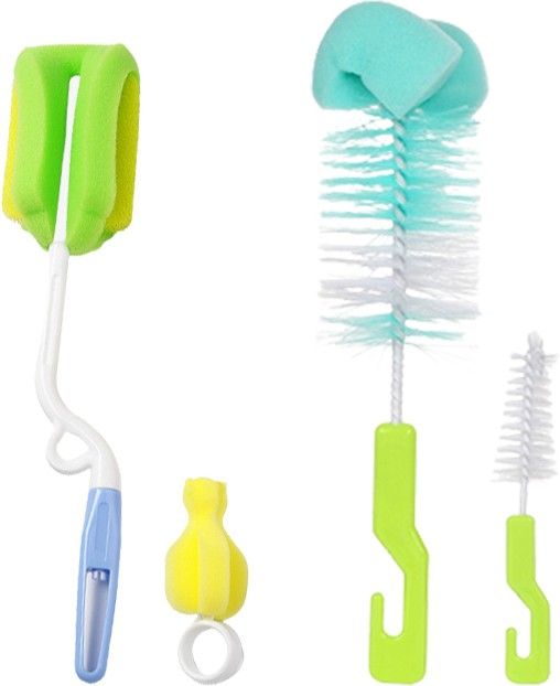 Feeding Bottle And Nipple Cleaning Sponge Brush With Soft Nylon Bristles (Green)-image-38