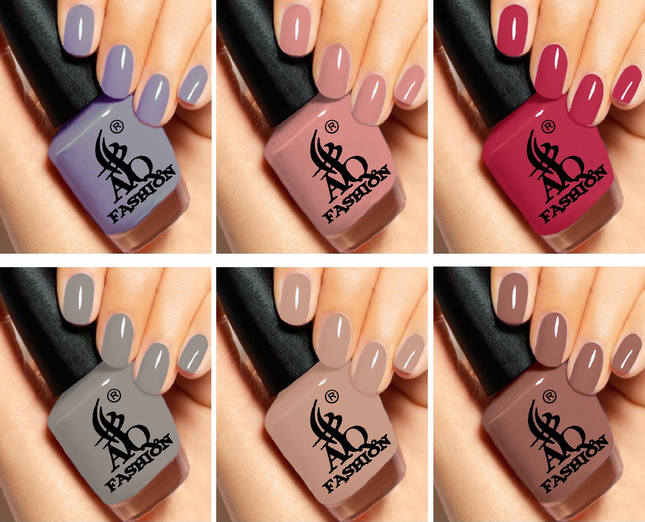 New Pastel HD Shine Color Nail Polish Combo Set ( POOJA 03) Royal Purple, Pink, Rouge, Grey, Nude Pink, Halloween-image-38